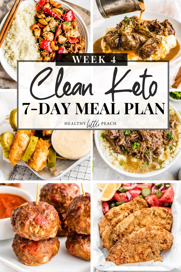 clean keto day meal plan with the title overlay