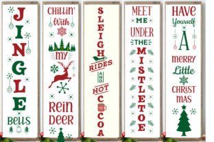 six christmas bookmarks with different font styles