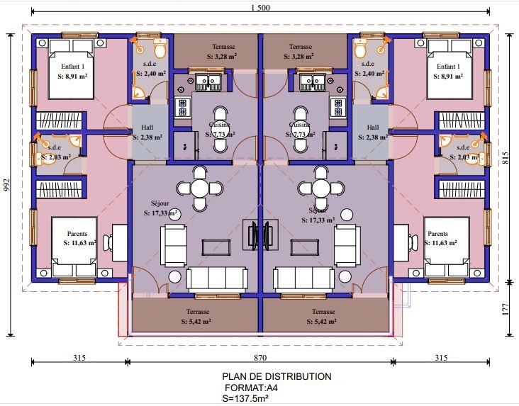 the floor plan for an apartment with three bedroom and two bathroom areas, including one living room