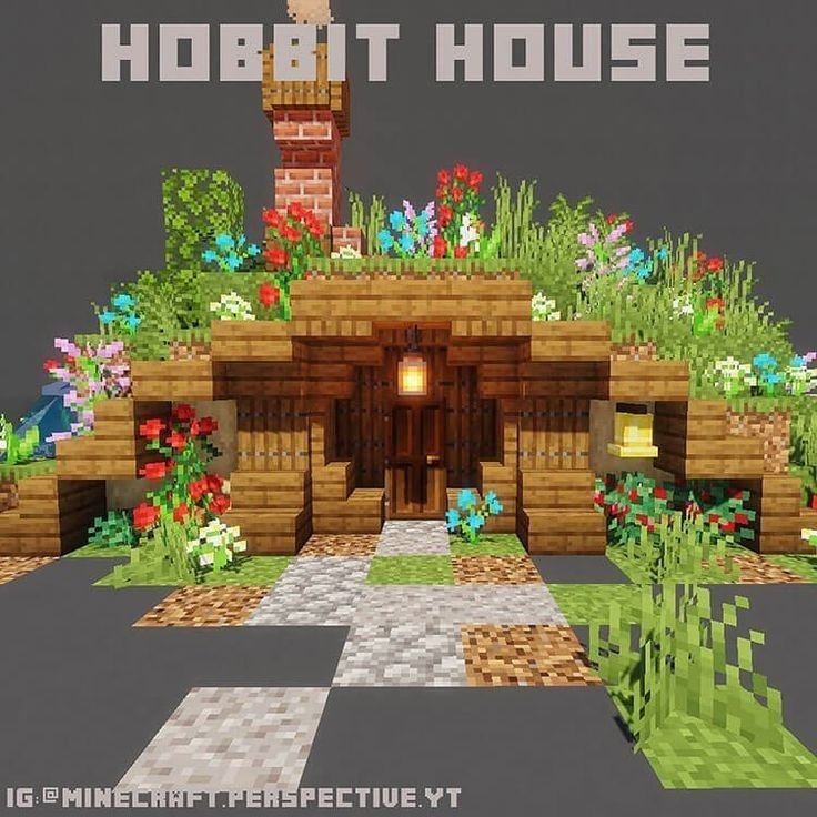 an image of a house in minecraft with flowers and plants on the front porch