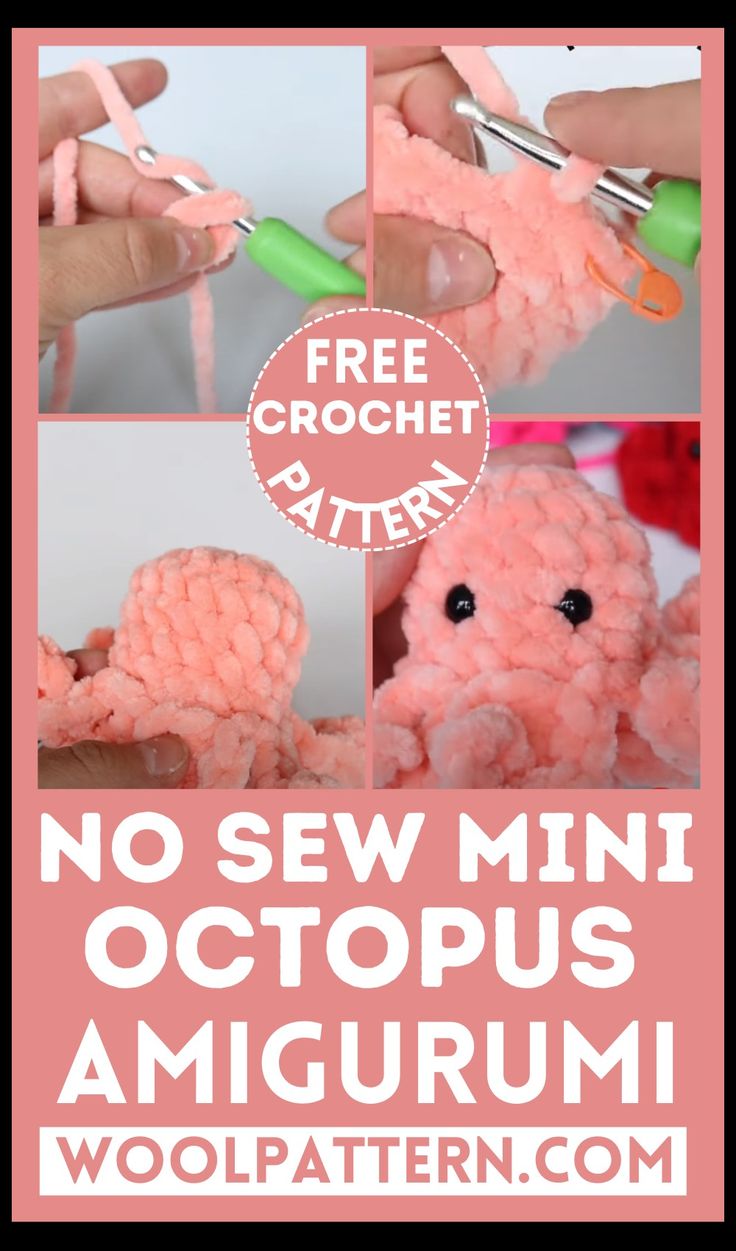 the instructions for how to crochet an octopus amigurm with this free pattern