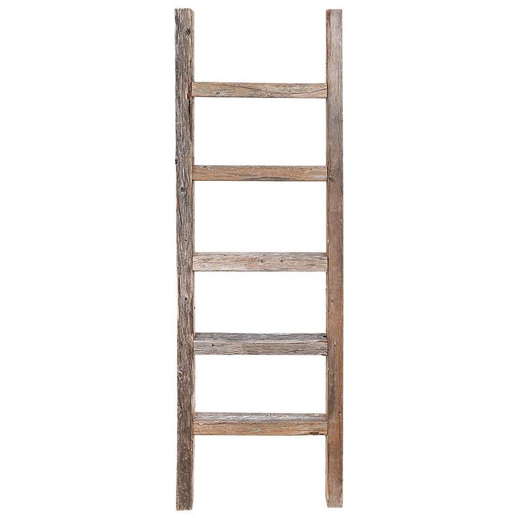 an old wooden ladder on a white background