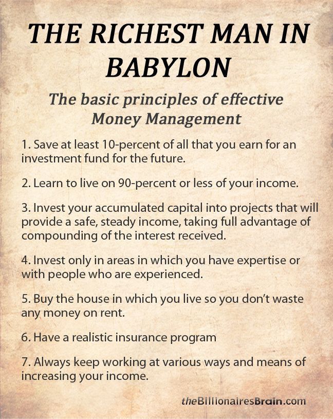 the richest man in babylon's money management plan is shown on an old paper