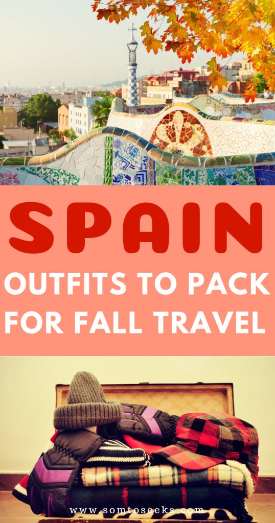 an open suitcase sitting on top of a wooden floor with text overlay saying spain outfits to pack for fall travel