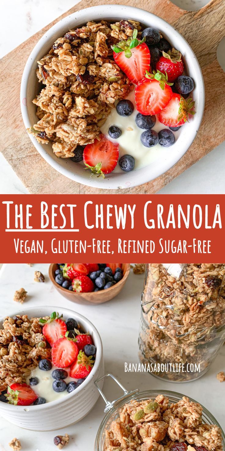 the best chewy granola vegan, gluten - free, refried sugar - free