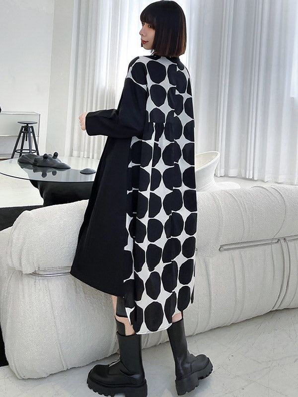 Sku CY-!88562 Material Style High-low , Long Sleeves , Irregularity Feature Buttoned , Printed , Polka-dot Neckline Lapel Collar Occasion Casual , Vacation , Urban , Original Creation , Stylish Selection Seasons Autumn Type Midi Dresses Color BLACK Size FREE SIZE Please consult the size chart we provide for this item's measurements to help you decide which size to buy.Please note: There may be 1-3cm differ due to manual measurement.CMINCH Neckline Bust Waist Raglan Sleeve Length Sleeve Opening F Casual Black Irregular Dress, Seasons Autumn, Midi Shirt Dress, Black Shirt Dress, Lapel Collar, Midi Dresses, Raglan Sleeve, Free Size, High Low