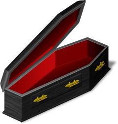 an open black box with gold handles