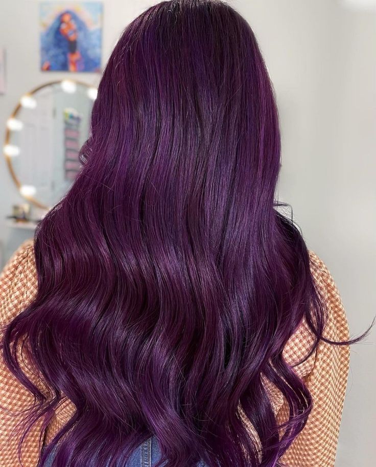 Grape Violet Hair Color, Dark Violet Hair Color, Deep Purple Hair Color, Purple Plum Hair, Dark Magenta Hair, Purple Violet Hair, Midnight Purple Hair, Grape Hair, Indigo Hair Color