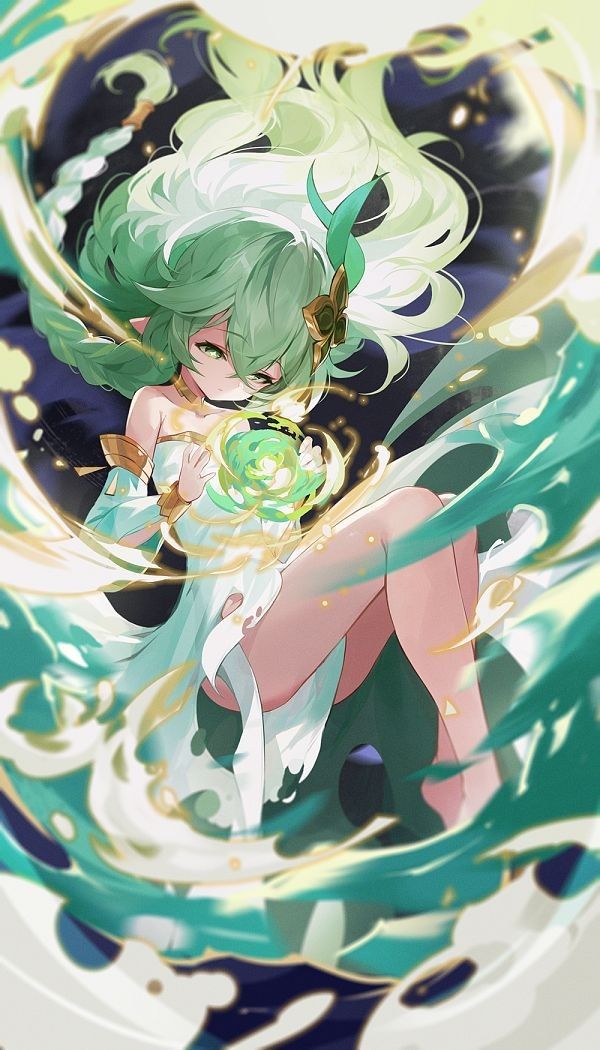 Art Folder, 영감을 주는 캐릭터, Green Hair, Cute Cartoon Wallpapers, Cute Anime Character, Anime Style, Anime Character Design, Anime Images, Genshin Impact