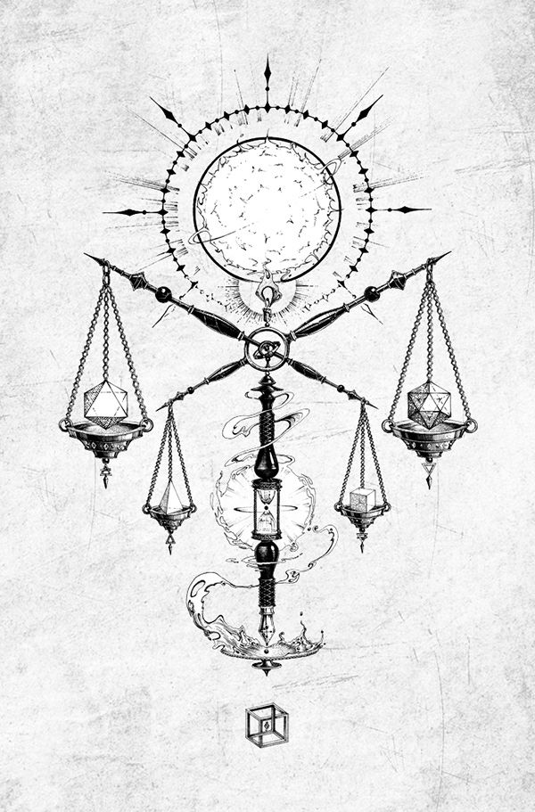 an artistic drawing of the scales of justice