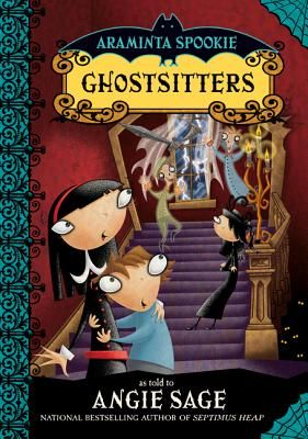 an image of the book cover for ghostitters, with two children standing in front of