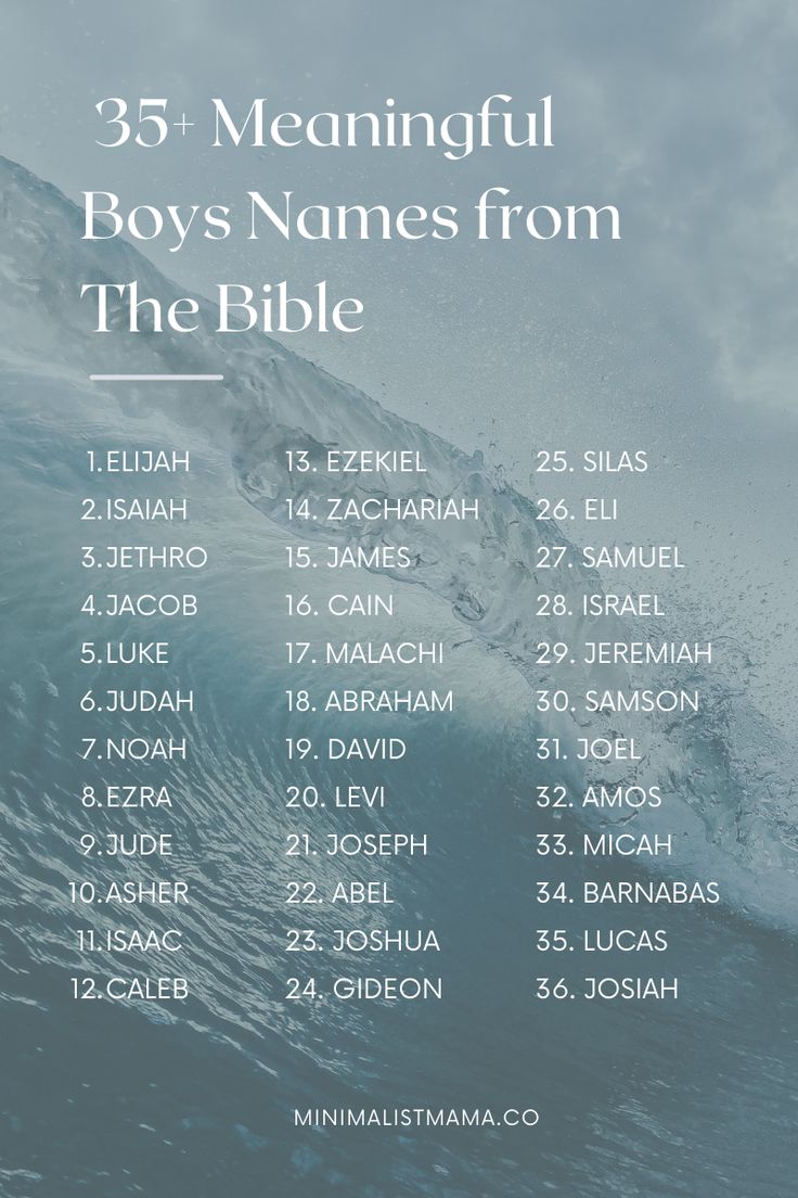 the bible's names are displayed in front of an ocean wave