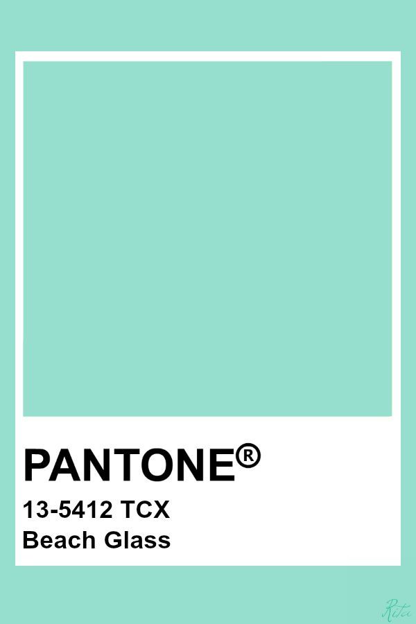 pantone's beach glass is shown in the color aqua blue, and has a white