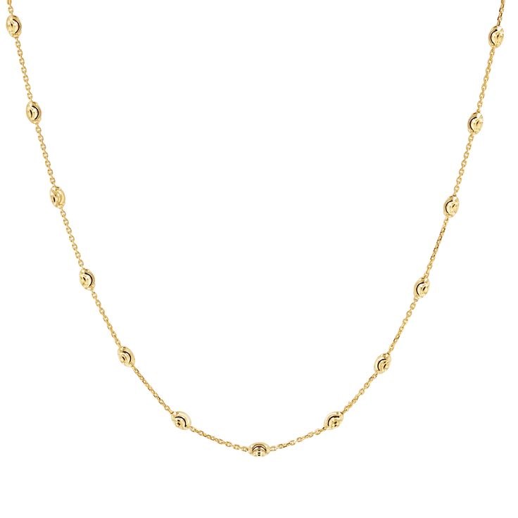 Made in 14K solid gold, our stunning Spaced Mooncut Bead Necklace is a gorgeous edit to your basic chain. Each bead is Diamond cut to create an imaginable luster that will never fade out.  Stack it or let it shine on its own! Pairs beautifully with the Moonlight Sphere bracelet or any of our beaded bracelets. 

Size: 2.6mm Beads
14K Solid Gold
Lobster Lock Clasp
Lifetime Guarantee Cross Earrings Studs, Kids Accessories Jewelry, Let It Shine, Diamond Solitaire Necklace, Pave Diamond Ring, Fade Out, Solitaire Necklaces, Charm Rings, Shine On