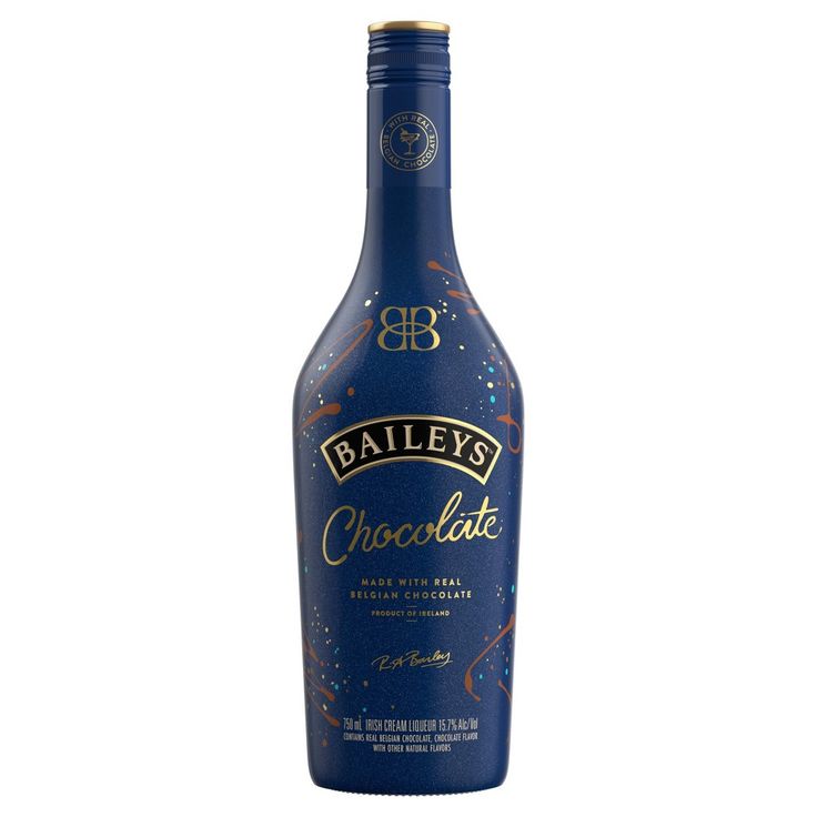 bailey's chocolate liqueur bottle with sprinkles on the label