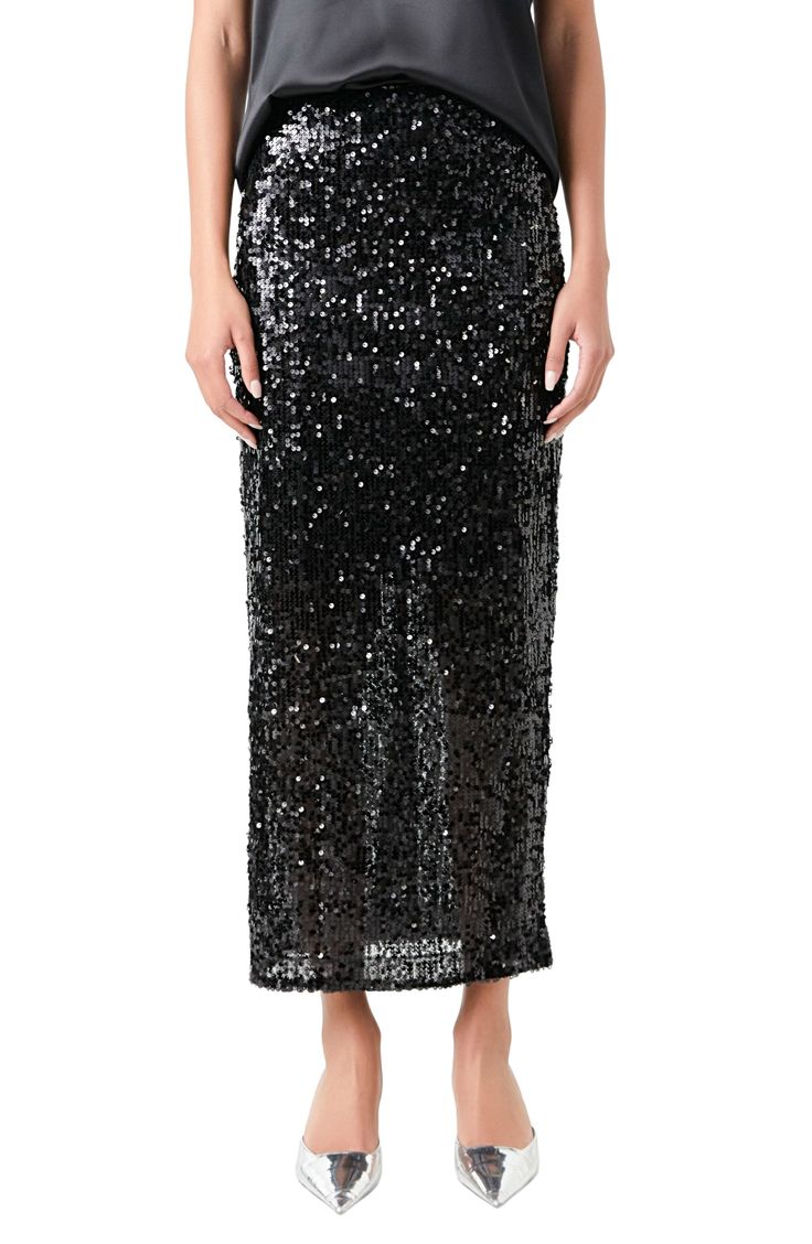 A back slit lends easy movement to this sequin-adorned maxi skirt. Hidden side-zip closure Back slit Lined 100% polyester Hand wash, dry flat Imported Sequin Maxi Skirt, Maxi Sequin Skirt, Sequin Maxi, Side Zip, Maxi Skirt, Sequin, Top Brands, Lab, Hand Wash