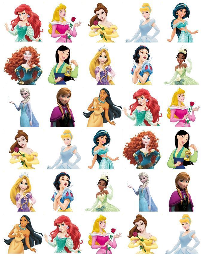 disney princesses are all different sizes and colors