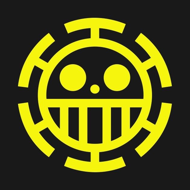 a yellow and black logo with an image of a smiling face in the middle of it