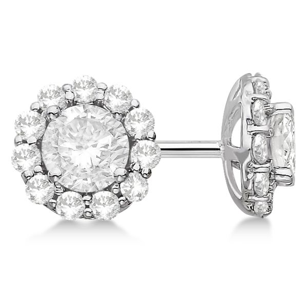 https://www.allurez.com/earrings/diamond-earrings/halo-diamond-earrings/1.50ct.-halo-diamond-stud-earrings-14kt-white-gold-h-si1-si2/pid/14568/652 Classic Diamond Earrings, Diamond Solitaire Earrings, Halo Diamond Earrings, Classy Earrings, Diamond Earrings Studs Round, Solitaire Earrings, Circle Diamond, Gold Diamond Jewelry, Fancy Diamonds