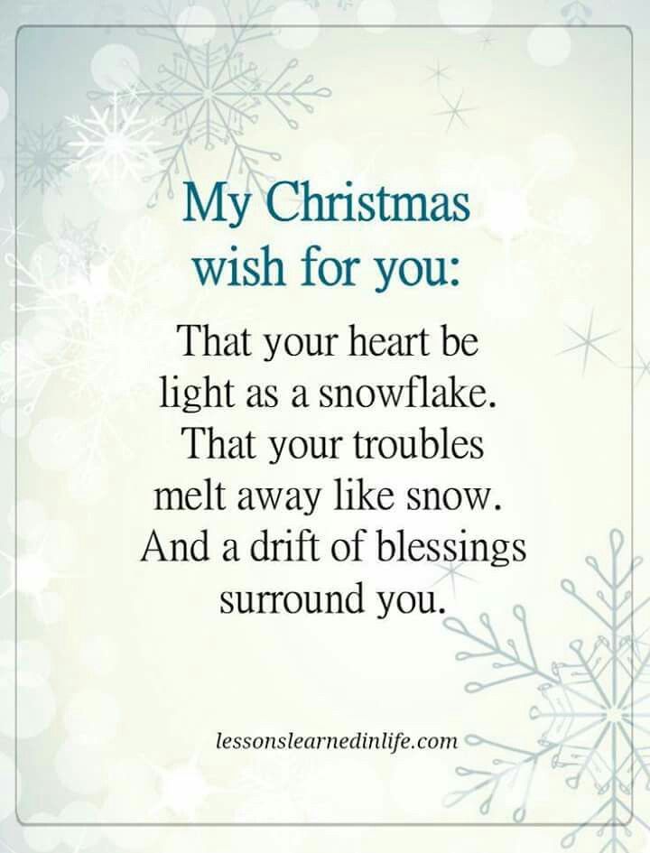 a christmas poem with snowflakes and the words, my christmas wish for you