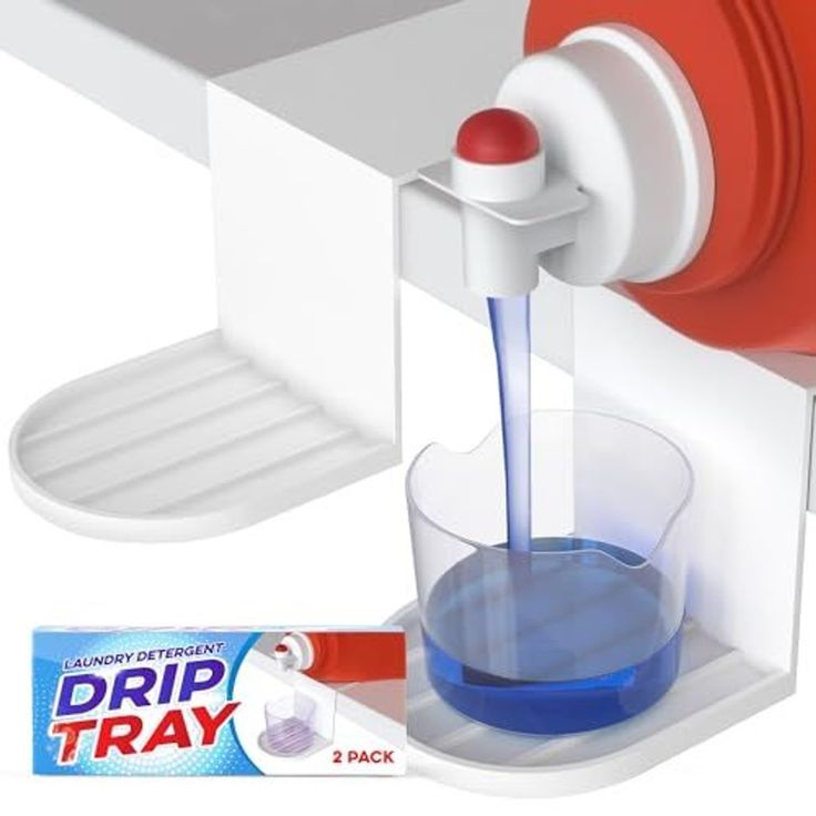 a water dispenser with a red lid and blue liquid pouring into it