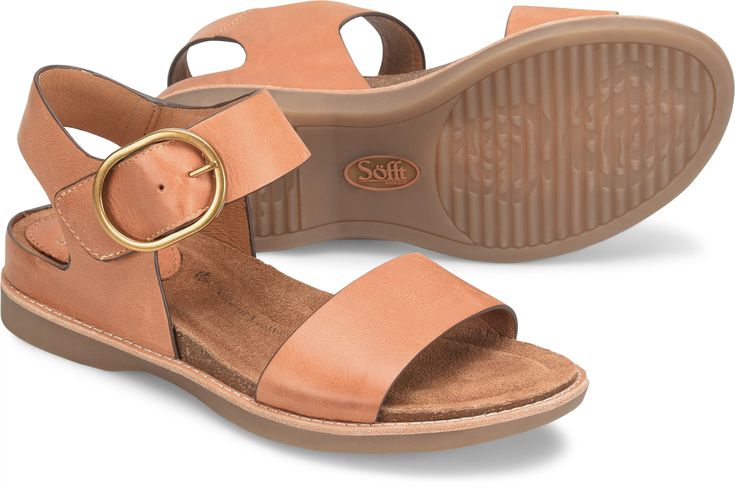 Crafted with an ultra-soft cushioned cork footbed, it also features an adjustable hook-and-loop strap beneath the buckle for your most comfortable fit. Casual Sandals With Buckle Closure For Everyday Use, Comfort Shoes Women, Sofft Shoes, Walking Sandals, Wardrobe Inspiration, Shoes And Boots, Justin Boots, Soul Mate, Platform Sandals Heels