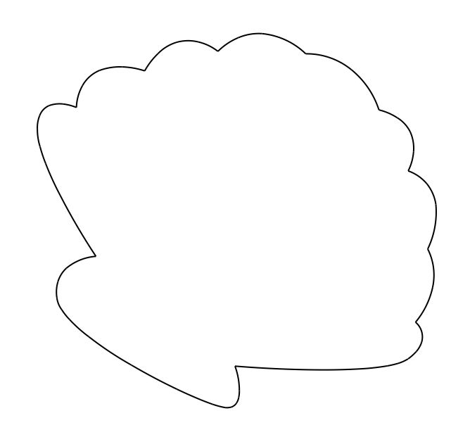 the outline of a head of broccoli on a white background