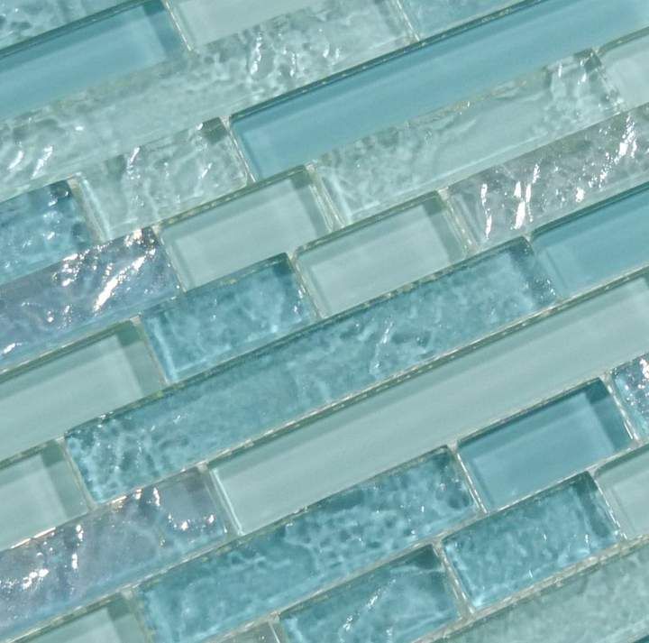 a close up view of some glass tiles