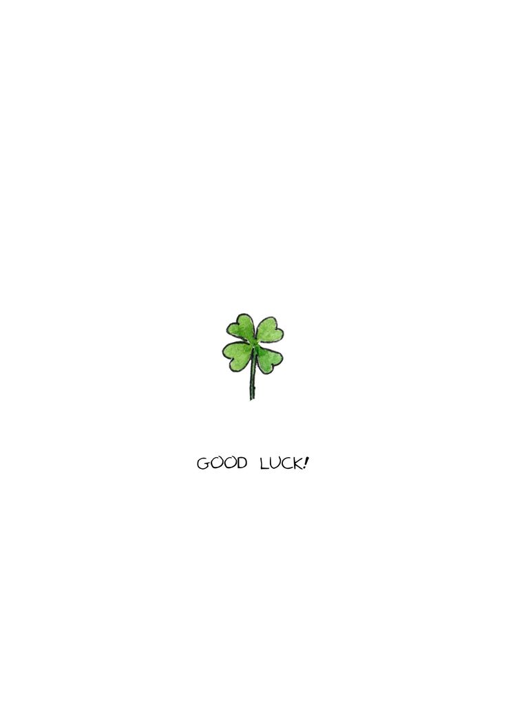 a four leaf clover with the words good luck