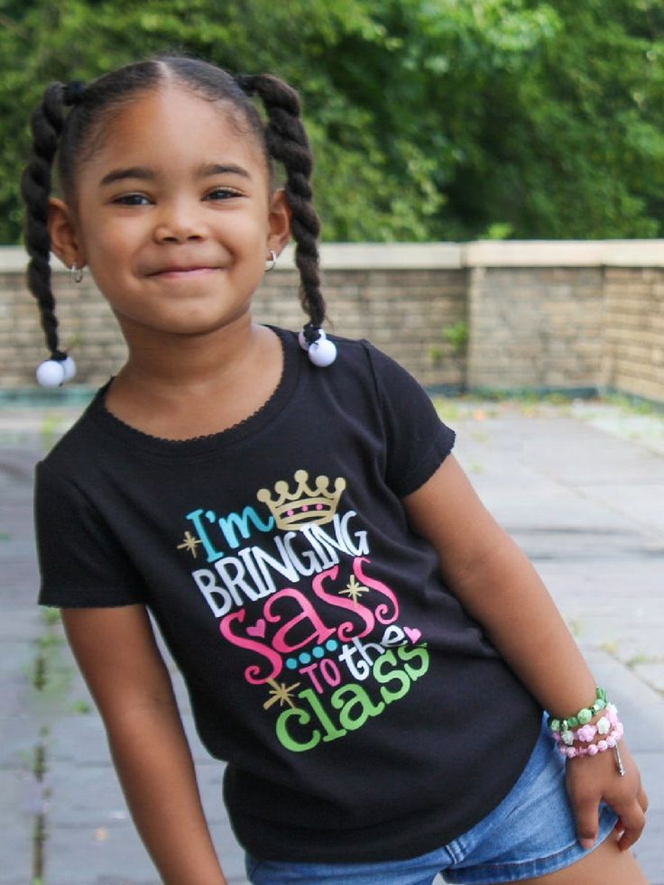 Bring sass to the class this year in our adorable back to school t-shirt! We make back to school shopping fun and easy! Create a fun and stylish wardrobe for your little one! We're sure your daughter's teacher will get a kick out of this one! Materials 100% cotton short sleeve length, black girls style + unisex available heat transfer vinyl design printed in Philadelphia, PA Returns & Exchanges If you need to return your item(s) for whatever reason, please contact us at info@mmofphilly.com withi Short Sleeve T-shirt For School Events In Summer, Fun Short Sleeve T-shirt For School, Black Tops For End Of School Year Events, Black T-shirt For Back To School Events, Black Tops For School Events And Back To School, Black School Spirit Tops For School Events, Fun T-shirt For End Of School Year, Black Tops For School Events With School Spirit, Black Short Sleeve Tops For School Events