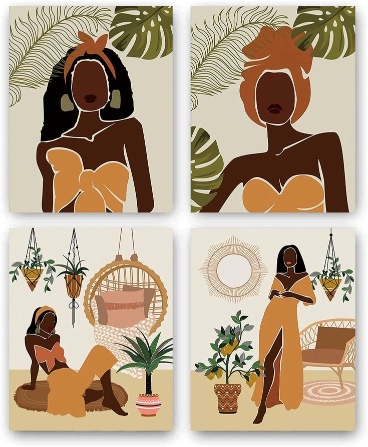 four african women sitting on the ground with plants and potted plants in their hands