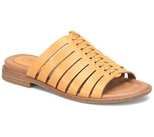 Take on sunny days in style with these easygoing slip-on sandals featuring a braided accent and strappy design. From Comfortiva. Casual Beach Sandals With Braided Trim, Casual Braided Trim Sandals For Beach, Casual Braided Sandals For Beach, Casual Braided Trim Beach Sandals, Adjustable Beach Sandals With Braided Trim, Adjustable Sandals With Braided Trim For Beach, Adjustable Braided Trim Sandals For Beach, Summer Sandals With Braided Trim And Adjustable Fit, Leather Sandals With Braided Trim For Beach