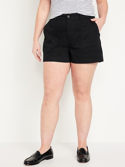 High-Waisted OGC Chino Shorts -- 3.5-inch inseam | Old Navy Utility Style High-waisted Shorts With Belt Loops, Utility Style Bottoms With Belt Loops And Short Length, Utility Bottoms With Belt Loops And Short Length, Utility Bottoms With Built-in Shorts For Workwear, Utility Style Bottoms For Workwear In Short Length, Utility Style Short Bottoms For Workwear, Versatile Workwear Shorts With Pockets, Versatile Short-length Bottoms With Pockets, Utility Pants With Built-in Shorts