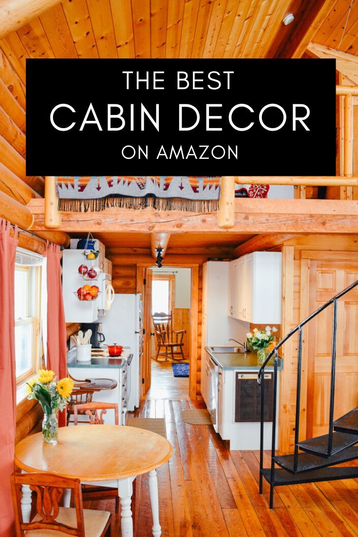 the best cabin decor on amazon is featured in this image with text overlaying it