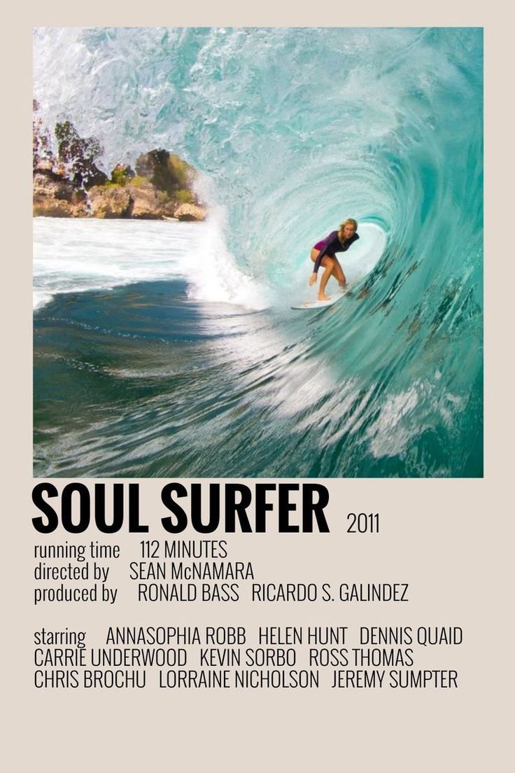 a surfer riding a wave in the middle of an ocean with words below it that read, soul surfer 2011