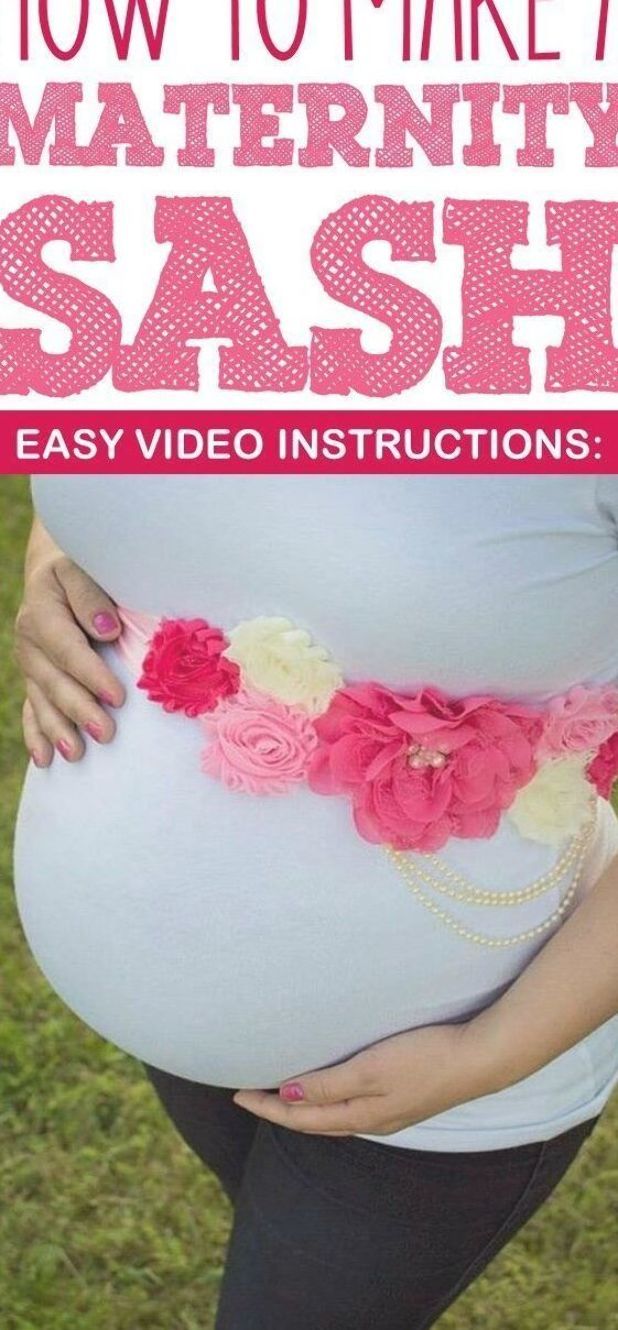 a pregnant belly with flowers on it and the words how to make a maternity sash easy video instructions