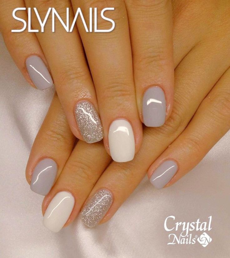 Unghie Light Gray Nails, Nagellack Trends, Gray Nails, Shellac Nails, Dark Nails, Crystal Nails, Fancy Nails, Nail Polishes, Gorgeous Nails