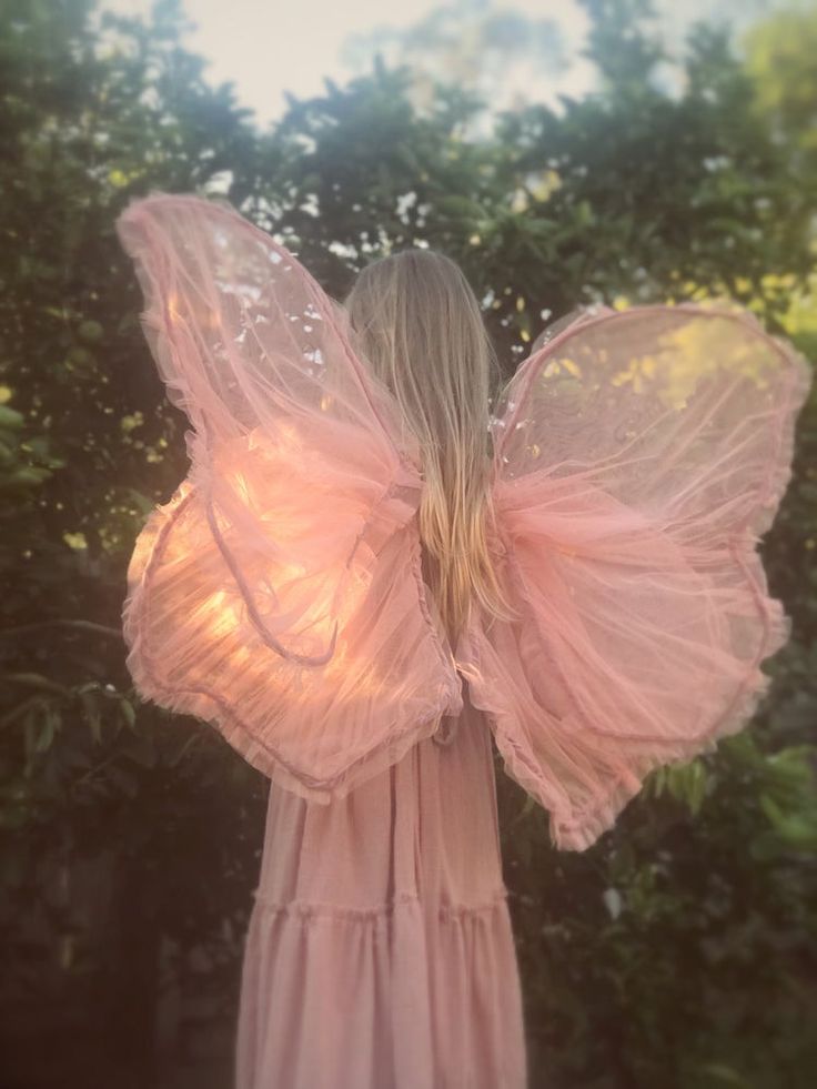 Pink Fairy Wings, Garden Fairy Costume, Butterfly Halloween Costume, Pink Fairy, Fairy Aesthetic, Almond Blossom, Fairy Parties, Fairy Princesses, Fairy Costume