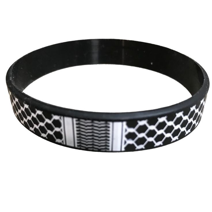 These Kuffiyeh Wristbands are made of rubber and available in 3 colors! Select your favorites from our Black, Green & White bands! Casual Black Band Wristband Bracelet, Casual Black Wristband Bracelet, Trendy Black Plastic Bracelets, Trendy Black Band Bracelets, Casual Black Band Bracelet, Casual Black Wristband, Casual Plastic Wristband Gift, Adjustable Casual Wristband, Casual Black Band Wristband