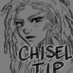 a drawing of a girl with dreadlocks and the words chelsea tip on it