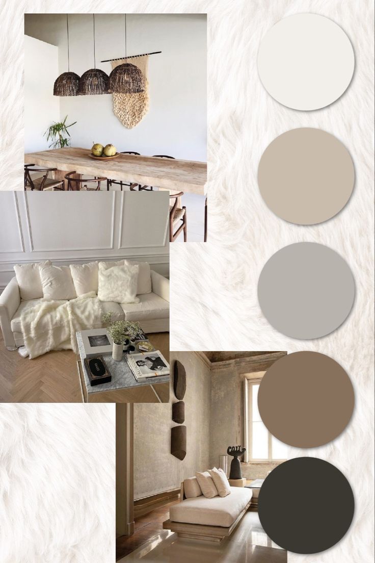 an image of living room with white furniture and neutral colors on the color palettes