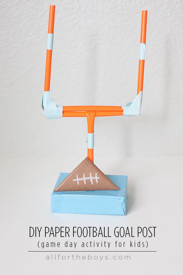 a paper football goal post game day activity for kids