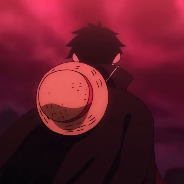 an anime character with his head on the back of another character's shoulder, in front of a purple and pink sky