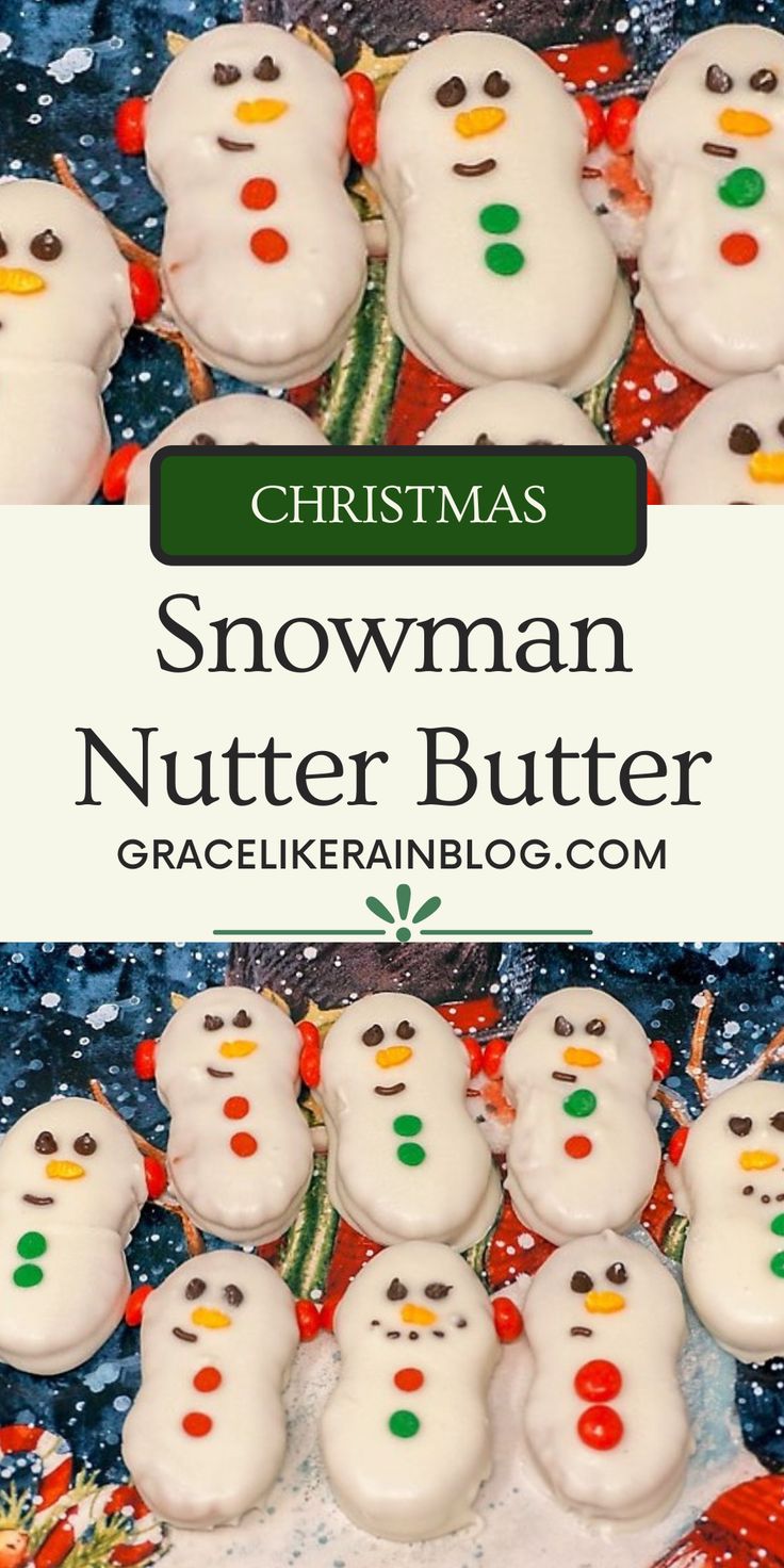 christmas snowman nutter butter cookies with white frosting