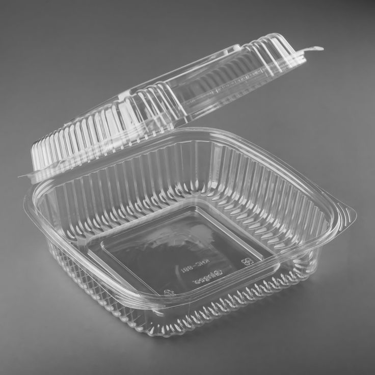 an empty plastic container on a table