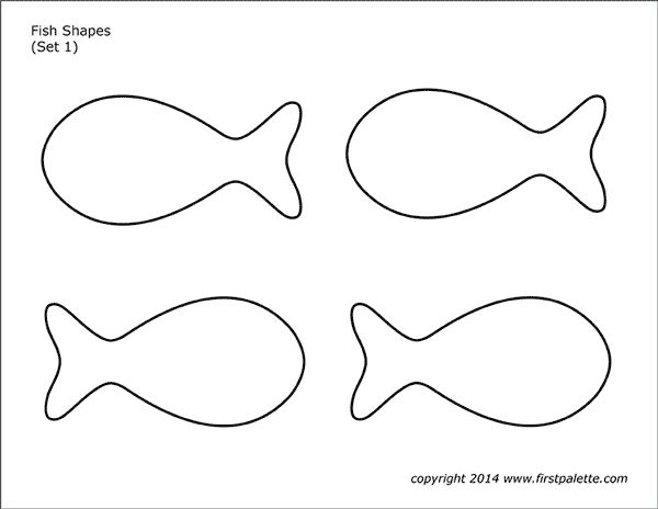 four fish shapes to cut out