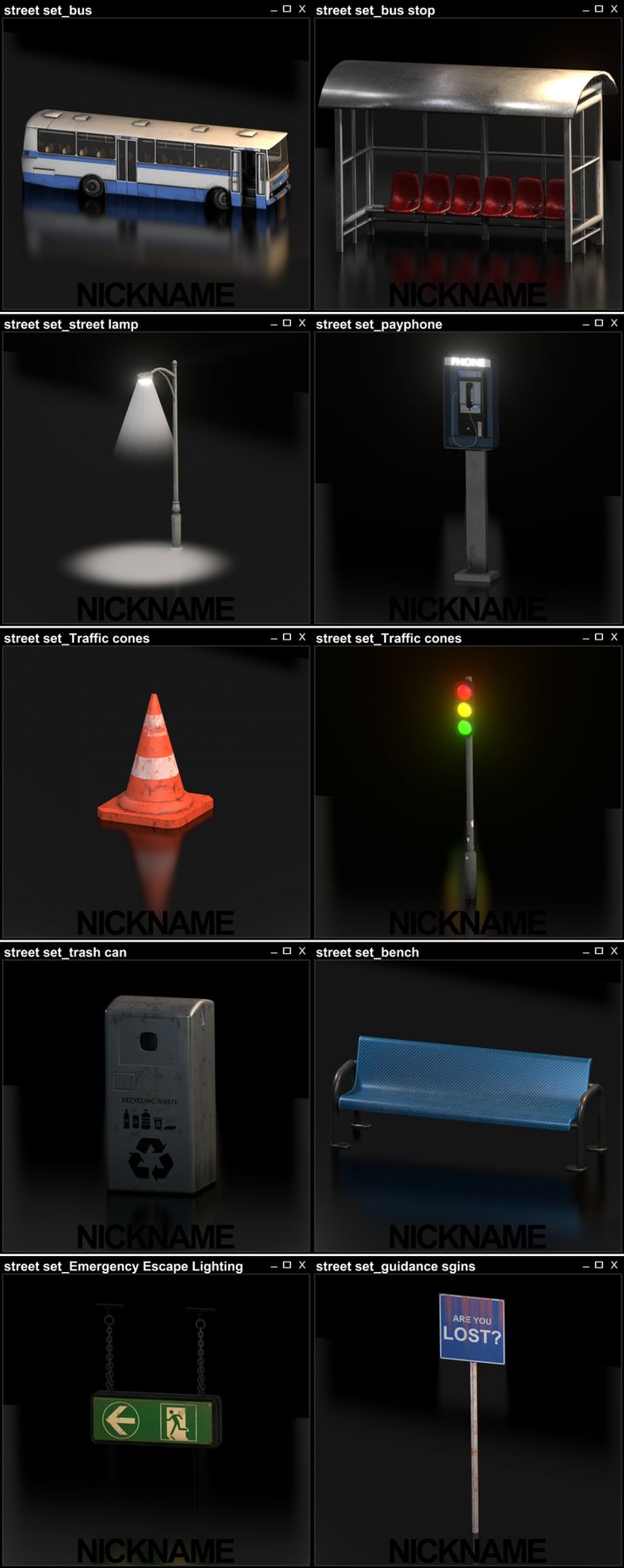 a bunch of different types of lights and signs