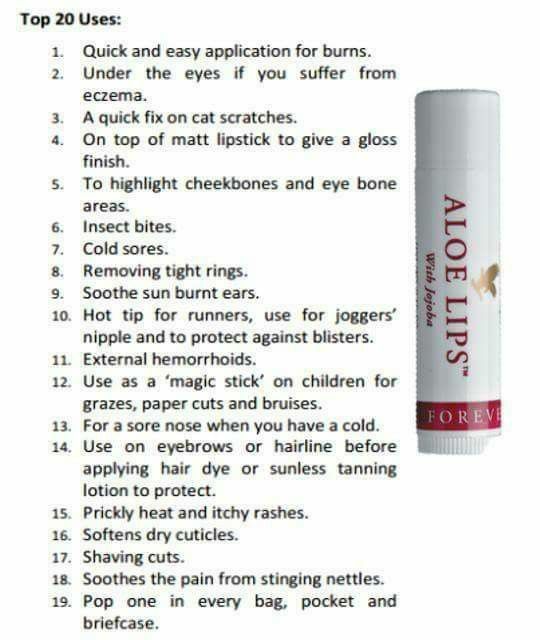 FOREVER ALOE LIPS. The soothing properties of Aloe Vera are ideally suited to care for your lips. Aloe, Jojoba and Beeswax combine to create the finest all-season lip product on the market today. Aloe Lips with Jojoba soothes, smoothes and moisturizes chapped and dry lips. Aloe Vera Juice Benefits, Forever Aloe Lips, Forever Bright Toothgel, Jojoba Shampoo, Aloe Berry Nectar, Aloe Lips, Forever Living Business, Forever Living Aloe Vera, Tooth Gel