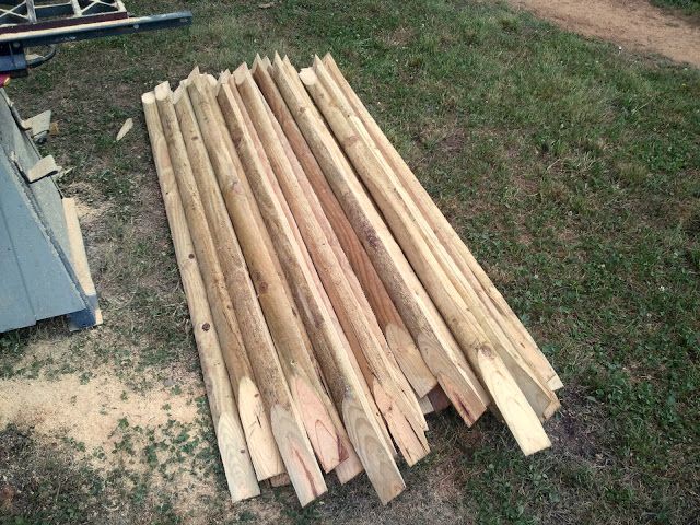 several pieces of wood laying on the ground