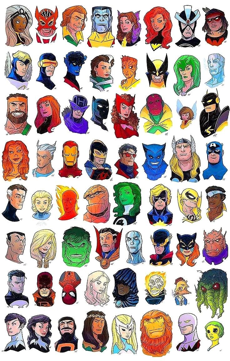 an image of many different cartoon characters